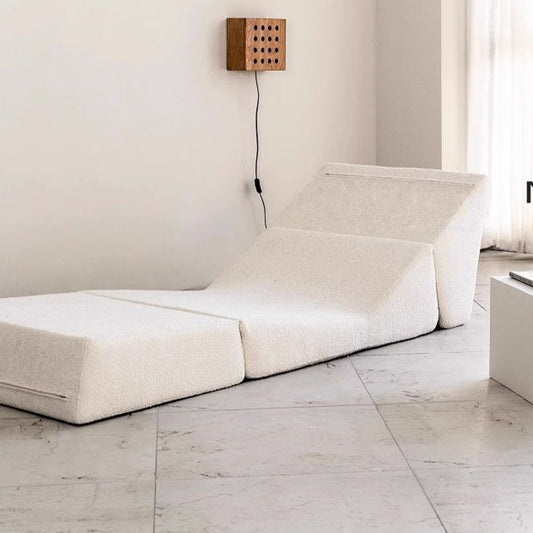 折りたたみソファ　ソファベッド　一人掛けソファ　ソファー　ソファチェア　広い座面　モールドウレタン　取り外し可能　柔らか　ホワイト　SNSF-S076