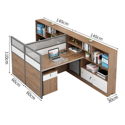 事務机　木製オフィスデスク　PCデスク　パーティション　配線穴　エコ板材　オフィスデスク　シンプル　ホワイト　木目調　カスタマイズ可能　SL-BGZ-025
