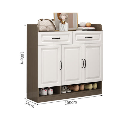 シューズボックス　下駄箱　玄関収納　靴収納　引き出し付き　実用　便利　可動棚板　カスタマイズ可能　XG-S007