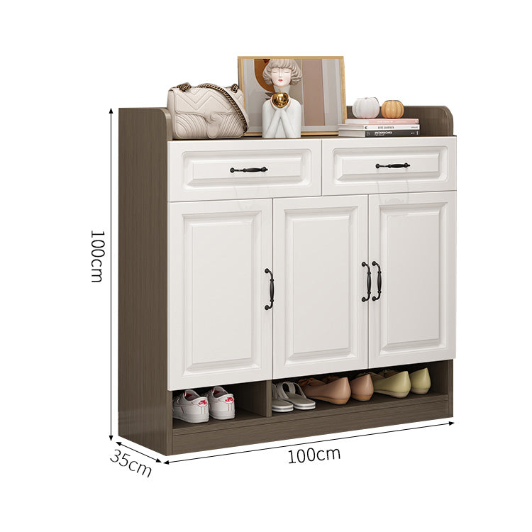 シューズボックス　下駄箱　玄関収納　靴収納　引き出し付き　実用　便利　可動棚板　カスタマイズ可能　XG-S007