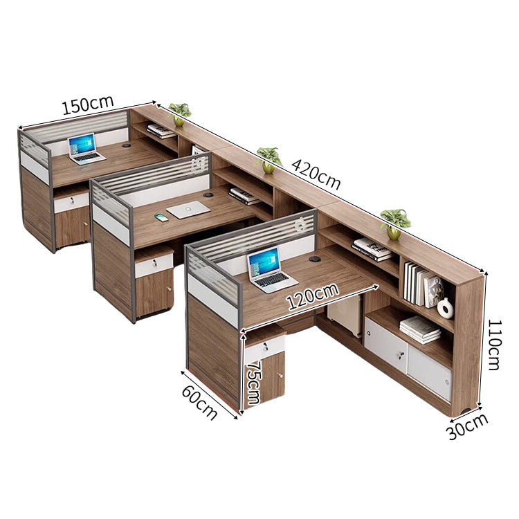 事務机　木製オフィスデスク　PCデスク　パーティション　配線穴　エコ板材　オフィスデスク　シンプル　ホワイト　木目調　カスタマイズ可能　SL-BGZ-025