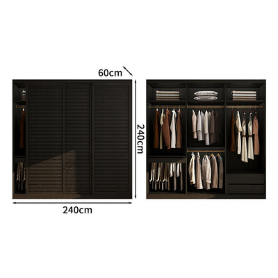 収納家具　洋服収納　組立式ワードローブ　クローゼット　ワードローブ　壁面収納　服　収納　大容量　多段式　奥行き　エコ板材　分類収納　シンプル　カスタマイズ可能　YG-S013