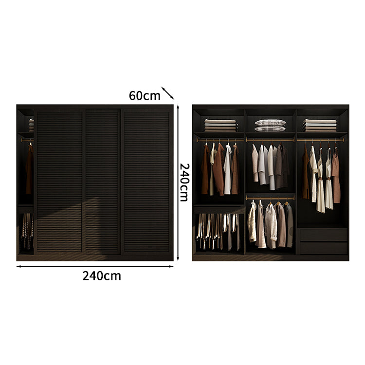 収納家具　洋服収納　組立式ワードローブ　クローゼット　ワードローブ　壁面収納　服　収納　大容量　多段式　奥行き　エコ板材　分類収納　シンプル　カスタマイズ可能　YG-S013