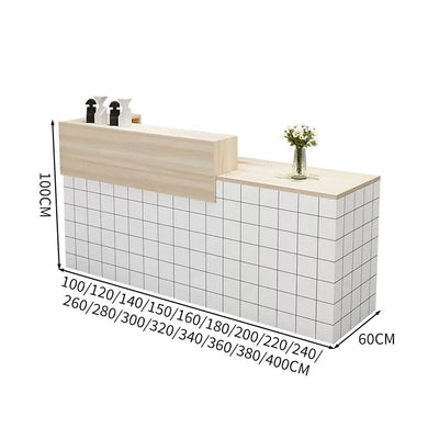 受付カウンター　レジカウンター　受付台　カウンター　収納棚　引き出し付き　キーボードトレイ付き　袖机　配線穴付き　ホワイト　カスタマイズ可能　JDT-K-111 