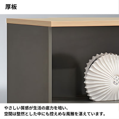 収納キャビネッ　落ち着いた　シンプル　厚板　エコ材料　スライド式蝶番　接地し　防湿　オープン　SJ-CWG-BS52