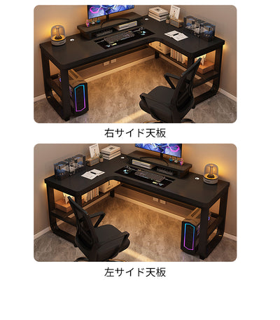 両袖机　デスク　収納付きデスク　ユニットデスク　Ｌ字デスク　ワークデスク　天然木　スチールフレーム　リビング用　収納棚　耐荷重　SNZ-S013