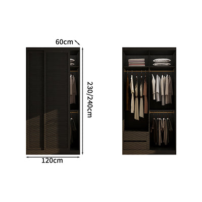 収納家具　洋服収納　組立式ワードローブ　クローゼット　ワードローブ　壁面収納　服　収納　大容量　多段式　奥行き　エコ板材　分類収納　シンプル　カスタマイズ可能　YG-S013