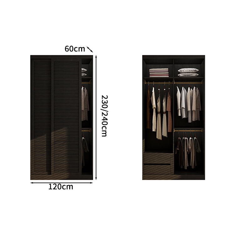収納家具　洋服収納　組立式ワードローブ　クローゼット　ワードローブ　壁面収納　服　収納　大容量　多段式　奥行き　エコ板材　分類収納　シンプル　カスタマイズ可能　YG-S013