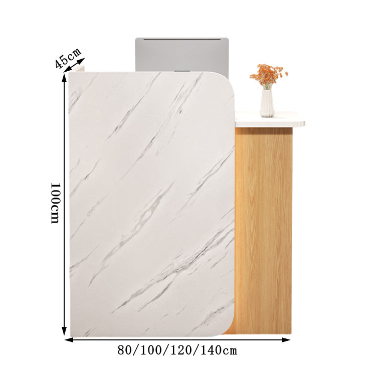 受付カウンター　レジカウンター　受付台　店舗カウンター　会社　事務所　引き出し　優れた収納力　キーボードトレイ付き　木製　シンプル　ホワイト　ナチュラル　カスタマイズ可能　JDT - S003 - Kagushop