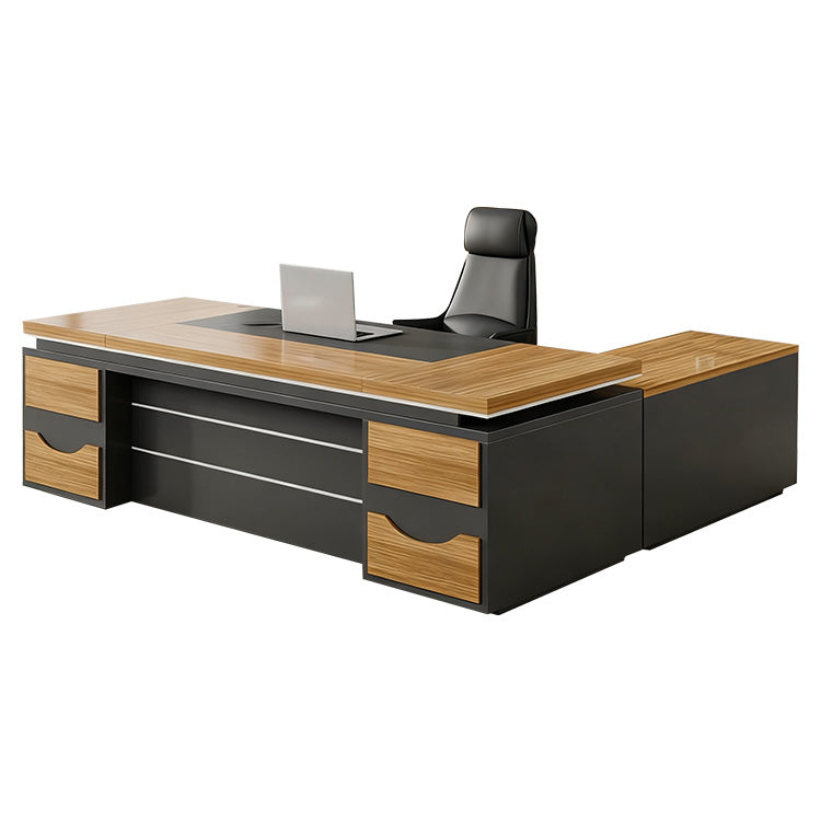 事務机　社長机　ワークデスク　木目調　プリンター収納　大容量の収納スペース　配線ボックス　広い天板　シンプル　ナチュラル　カスタマイズ可能　XT-LBZ-SKL811