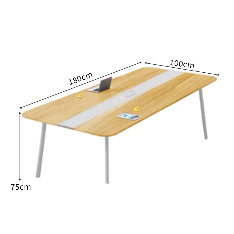 (組立代行サービス付きでお届けします)　会議用テーブル　商談テーブル　ミーティングテーブル　ゆとりのある卓上空間　スチール脚　高安定性　ダクトレール　コンセント付き　カスタマイズ可能　HYZ-C079-3-kc