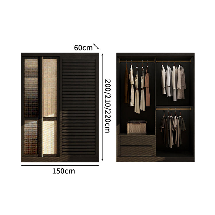 収納家具　洋服収納　組立式ワードローブ　クローゼット　ワードローブ　壁面収納　服　収納　大容量　多段式　奥行き　エコ板材　分類収納　シンプル　カスタマイズ可能　YG-S013