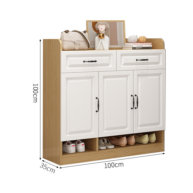 シューズボックス　下駄箱　玄関収納　靴収納　引き出し付き　実用　便利　可動棚板　カスタマイズ可能　XG-S007