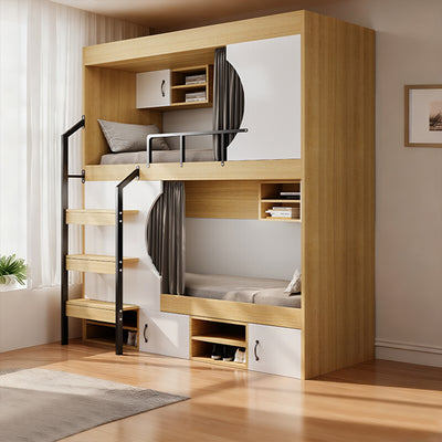 二段ベッド　親子ベッド　はしご　スチール　収納　開き戸　シューズボックス　ナチュラル　カスタマイズ可能　SCC-T041
