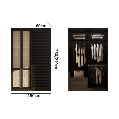 収納家具　洋服収納　組立式ワードローブ　クローゼット　ワードローブ　壁面収納　服　収納　大容量　多段式　奥行き　エコ板材　分類収納　シンプル　カスタマイズ可能　YG-S013