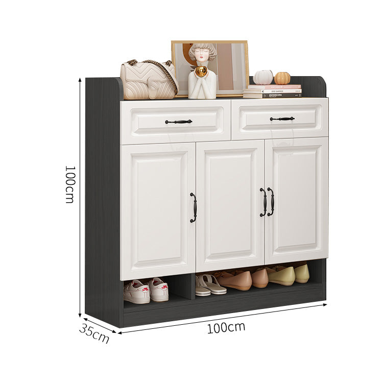 シューズボックス　下駄箱　玄関収納　靴収納　引き出し付き　実用　便利　可動棚板　カスタマイズ可能　XG-S007