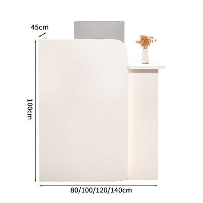 受付カウンター　レジカウンター　受付台　店舗カウンター　会社　事務所　引き出し　優れた収納力　キーボードトレイ付き　木製　シンプル　ホワイト　ナチュラル　カスタマイズ可能　JDT - S003 - Kagushop