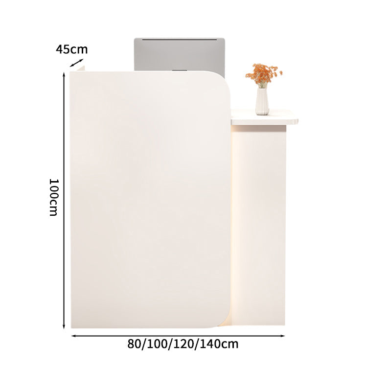 受付カウンター　レジカウンター　受付台　店舗カウンター　会社　事務所　引き出し　優れた収納力　キーボードトレイ付き　木製　シンプル　ホワイト　ナチュラル　カスタマイズ可能　JDT - S003 - Kagushop