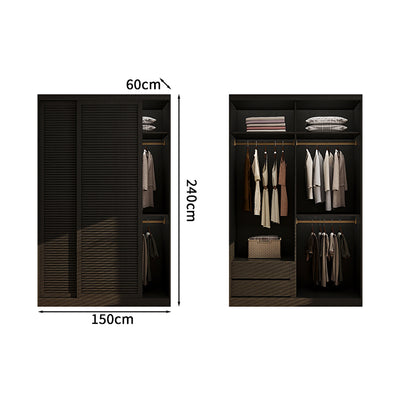 収納家具　洋服収納　組立式ワードローブ　クローゼット　ワードローブ　壁面収納　服　収納　大容量　多段式　奥行き　エコ板材　分類収納　シンプル　カスタマイズ可能　YG-S013