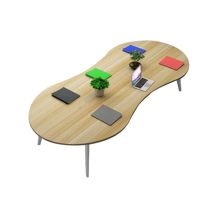 会議テーブル　ミーティングテーブル　会議机　会議室　ワークデスク　スチールフレーム　カーブ型天板　シンプル　ホワイト　カスタマイズ可能　kaguyasu