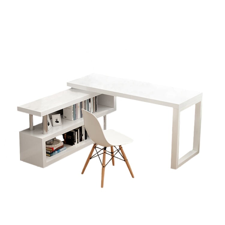 オフィスデスク　ワークデスク　事務机　L字型　広いスペース　焼付塗装　サイドキャビネット　大容量　シンプル　ホワイト　BGZ-M-142