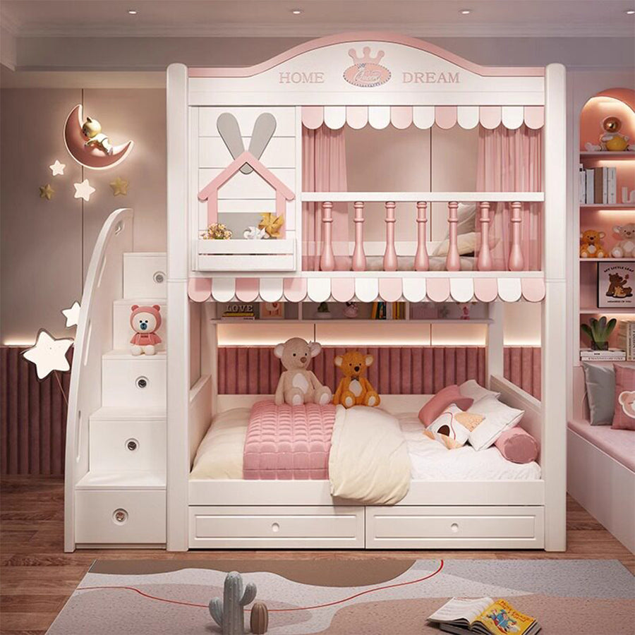 二段ベッド 子供用ベッド 収納付きベッド 木製ベッド 全周式安全柵