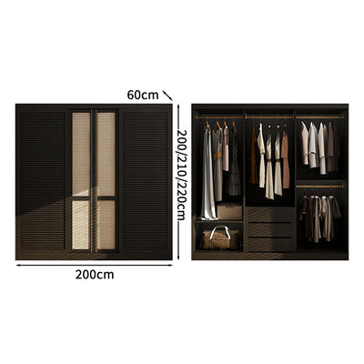 収納家具　洋服収納　組立式ワードローブ　クローゼット　ワードローブ　壁面収納　服　収納　大容量　多段式　奥行き　エコ板材　分類収納　シンプル　カスタマイズ可能　YG-S013