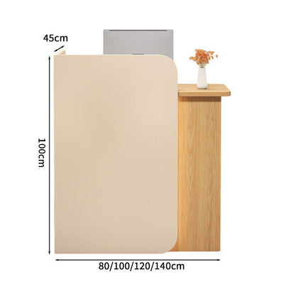 受付カウンター　レジカウンター　受付台　店舗カウンター　会社　事務所　引き出し　優れた収納力　キーボードトレイ付き　木製　シンプル　ホワイト　ナチュラル　カスタマイズ可能　JDT - S003 - Kagushop