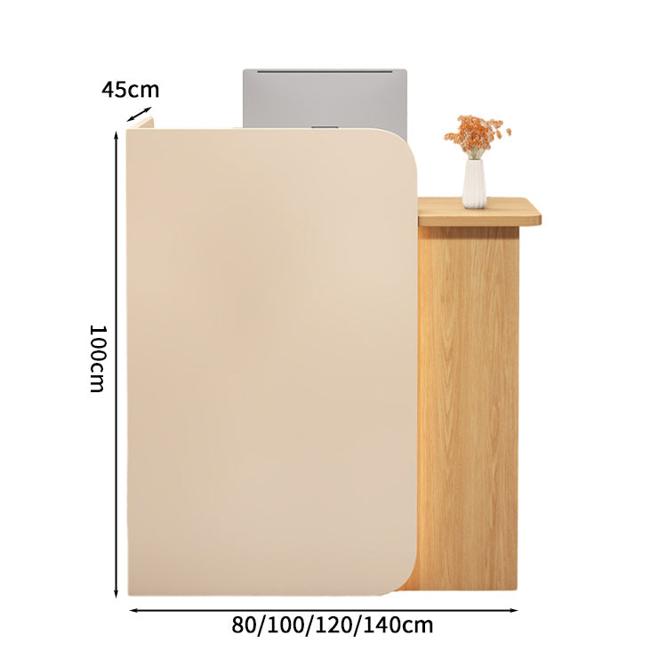 受付カウンター　レジカウンター　受付台　店舗カウンター　会社　事務所　引き出し　優れた収納力　キーボードトレイ付き　木製　シンプル　ホワイト　ナチュラル　カスタマイズ可能　JDT - S003 - Kagushop