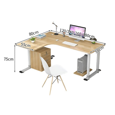 金属フレーム　Ｈ字型　安定性　Ｒ仕上げ　配線穴キャップ　厚い天板　デスク　パソコンデスク　シンプル　木目調　簡素　実用　HD206-K  kaguyasu