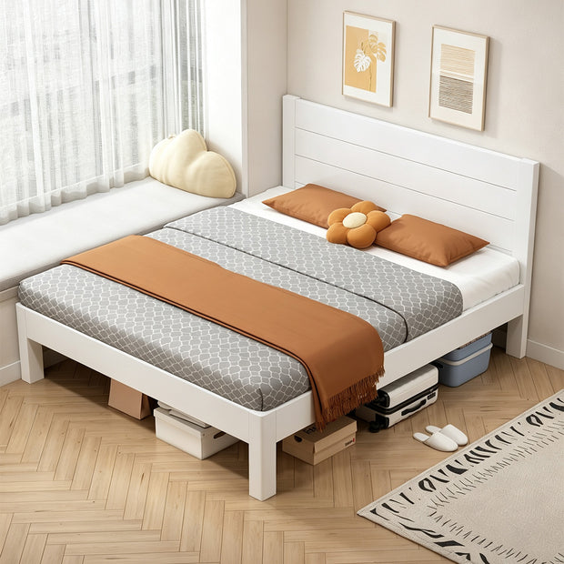 ベッド　寝台　寝床　床榻　寝具　天然木　寝室家具　人間工学　ホワイト　カスタマイズ可能　BED-S079