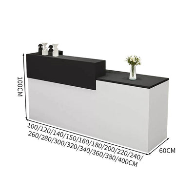 受付カウンター　レジカウンター　受付台　カウンター　収納棚　引き出し付き　キーボードトレイ付き　袖机　配線穴付き　ホワイト　カスタマイズ可能　JDT-K-111 