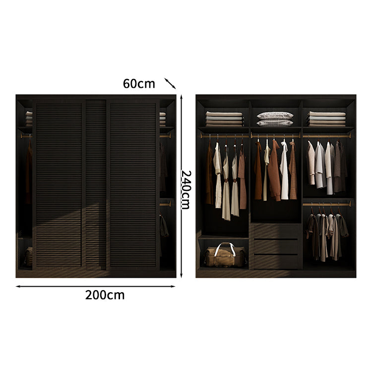 収納家具　洋服収納　組立式ワードローブ　クローゼット　ワードローブ　壁面収納　服　収納　大容量　多段式　奥行き　エコ板材　分類収納　シンプル　カスタマイズ可能　YG-S013