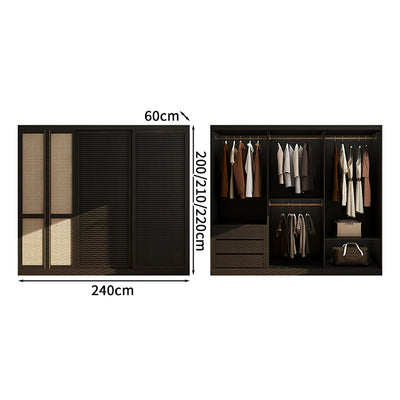 収納家具　洋服収納　組立式ワードローブ　クローゼット　ワードローブ　壁面収納　服　収納　大容量　多段式　奥行き　エコ板材　分類収納　シンプル　カスタマイズ可能　YG-S013