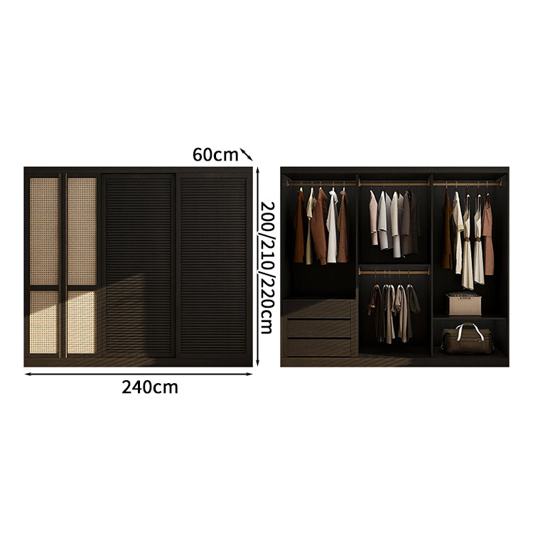 収納家具　洋服収納　組立式ワードローブ　クローゼット　ワードローブ　壁面収納　服　収納　大容量　多段式　奥行き　エコ板材　分類収納　シンプル　カスタマイズ可能　YG-S013