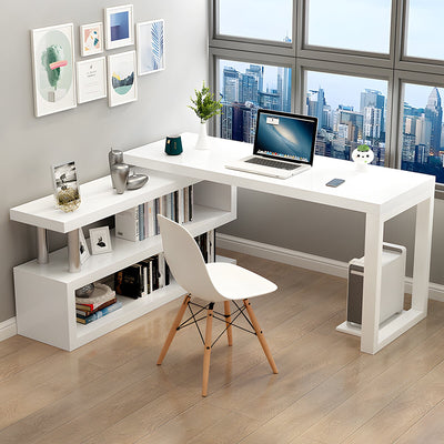 オフィスデスク　ワークデスク　事務机　L字型　広いスペース　焼付塗装　サイドキャビネット　大容量　シンプル　ホワイト　BGZ-M-142