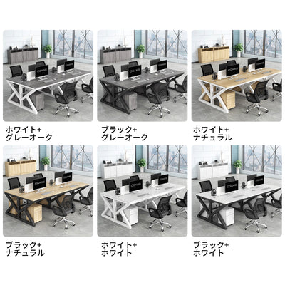オフィスデスク デスク　ワークデスク　事務机　デスク　会社用　キャビネット　エコ素材　メラミン化粧板　スチールフレーム　パネル　下肢空間　グレイオーク　カスタマイズ可能　BGZ-S027