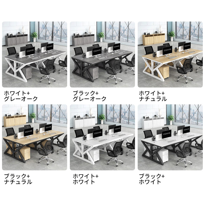 オフィスデスク デスク　ワークデスク　事務机　デスク　会社用　キャビネット　エコ素材　メラミン化粧板　スチールフレーム　パネル　下肢空間　グレイオーク　カスタマイズ可能　BGZ-S027