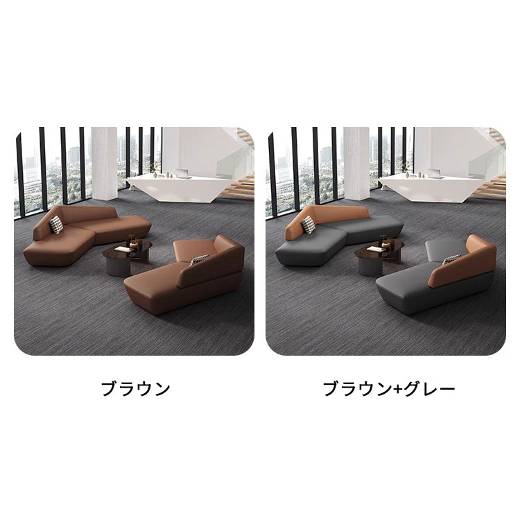 応接ソファ　リビングソファ　二人掛け　多人数対応　受付ソファ　デザイン性　天然木　ウレタンフォーム　人工レザー　カスタマイズ可能　JDSF-S081