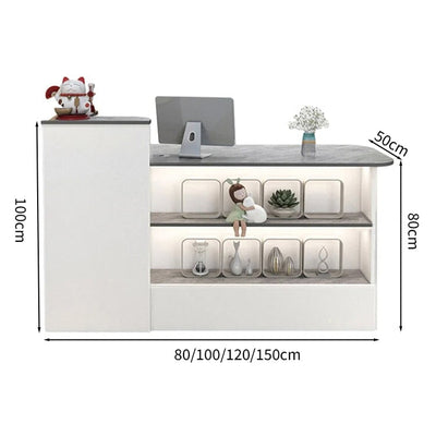 受付カウンター　レジカウンター　オフィス受付　鍵付き　配線穴付き　角丸　シンプル　ホワイト　カスタマイズ可能　JDT-M-104