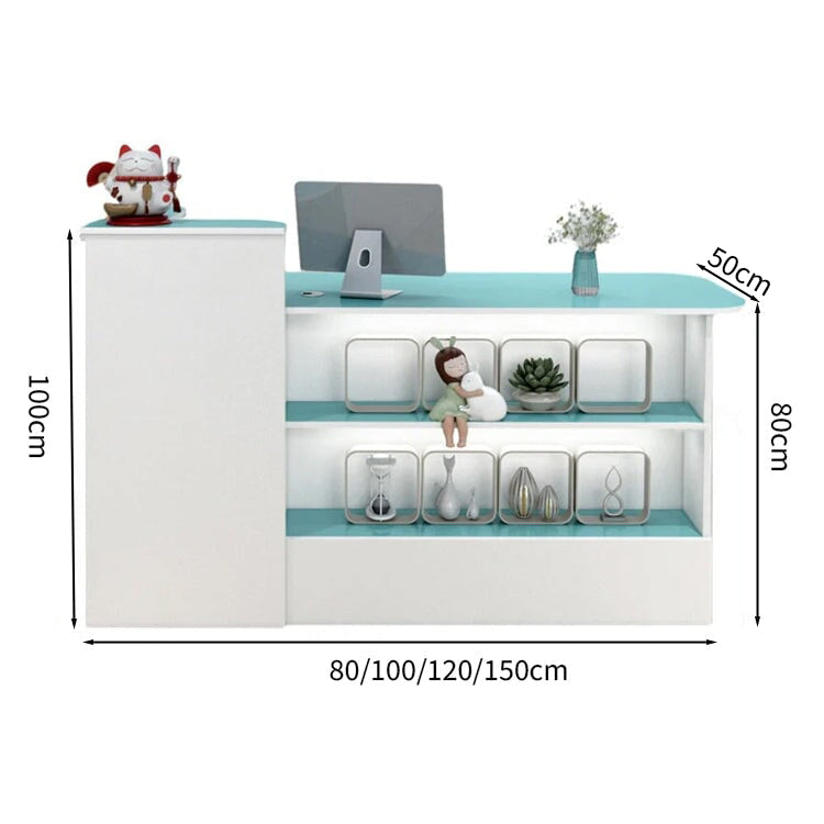 受付カウンター　レジカウンター　オフィス受付　鍵付き　配線穴付き　角丸　シンプル　ホワイト　カスタマイズ可能　JDT-M-104