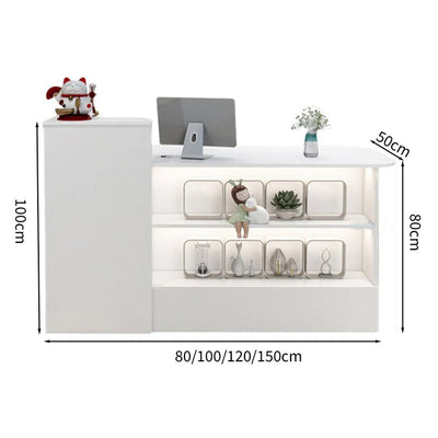 受付カウンター　レジカウンター　オフィス受付　鍵付き　配線穴付き　角丸　シンプル　ホワイト　カスタマイズ可能　JDT-M-104