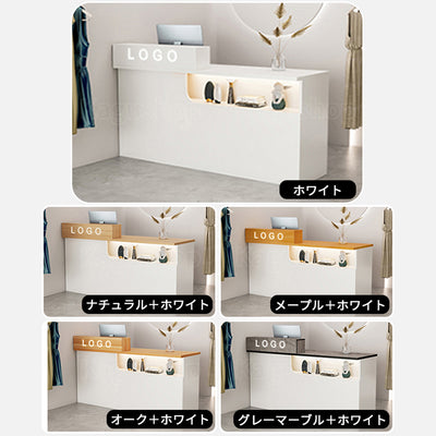 受付カウンター　レジカウンター　受付台　店舗カウンター　シリンダー錠付き　引き出し付き　収納機能　木製　シンプルモダン　ホワイト　マーブル　カスタマイズ可能　JDT-S012
