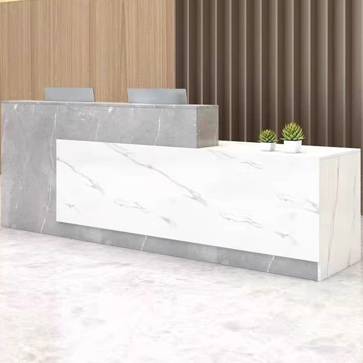大理石調カウンター　受付カウンター　レジカウンター　大理石風　ホワイト　白 大理石風 カウンター レジカウンター 受付カウンター 机・デスク