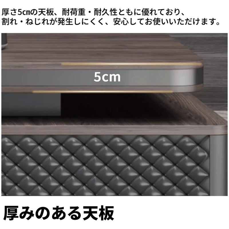 事務机　エグゼクティブデスク　パソコンデスク　プレジデントデスク　デスクセット　役員室用　事務所用　Ⅼ字　収納機能付き　ダイヤル錠　落ち着き　木目調　LBZ-S002