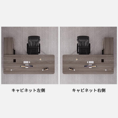 社長デスク　エグゼクティブデスク　オフィスデスク　エコ素材　Ｒ加工　配線孔付き　幕板付き　通気孔付き サイドキャビネット　オープン収納　LBZ-S012