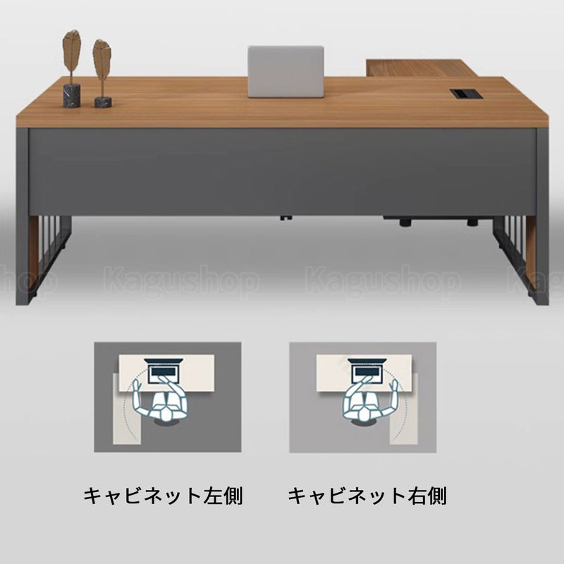 エグゼクティブデスク　役員デスク　事務机　パソコンデスク　デスク　配線ボックス　PC収納　ダイヤル錠　パーティクルボード　落ち着き　穏やか　洗練された　カスタマイズ可能　LBZ-S026