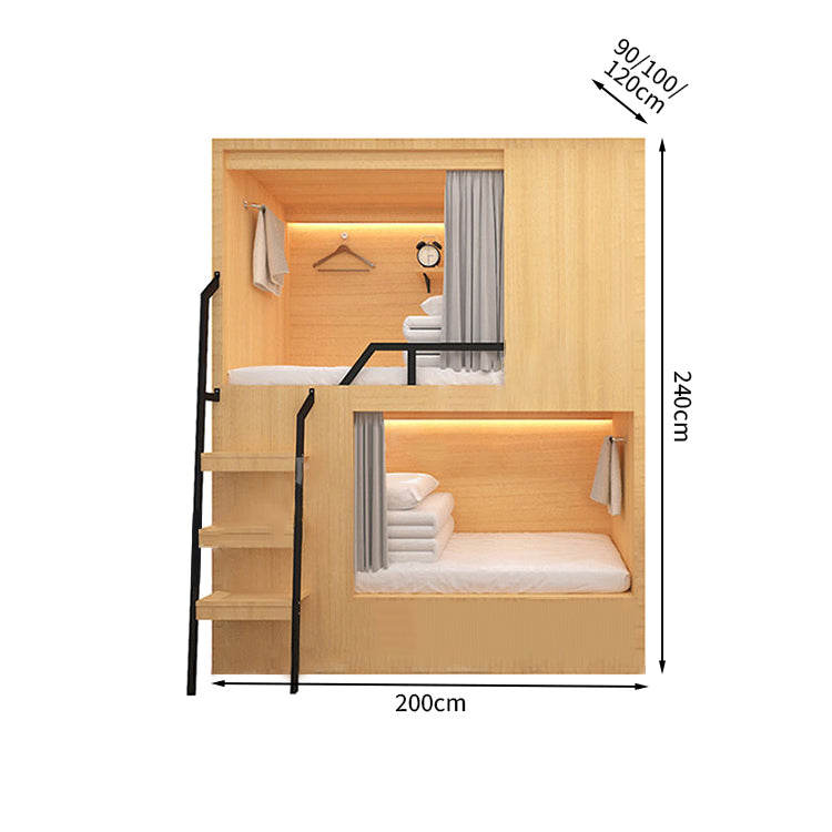 二段ベッド　親子ベッド　はしご　スチール　収納　開き戸　シューズボックス　ナチュラル　カスタマイズ可能　SCC-T041