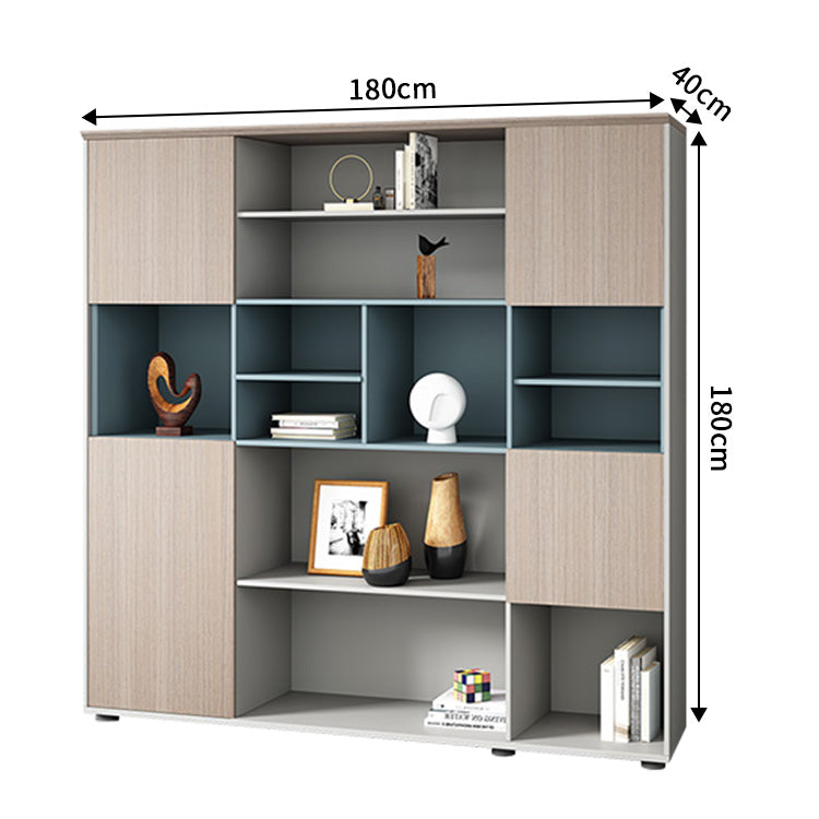 オフィスキャビネット　オフィス収納　書類収納キャビネット　分類収納　オープン収納　陳列棚　エコ素材　カラフル　木目調　ブルー　MG-CWG-GH32