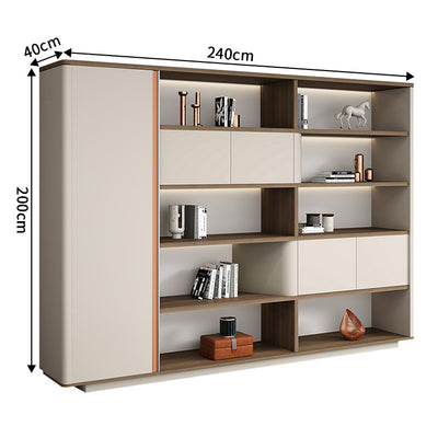 オフィスキャビネット　オフィス収納　書類収納キャビネット　分類収納　オープン収納　陳列棚　エコ素材　R加工　高級感　MG-CWG-GH30